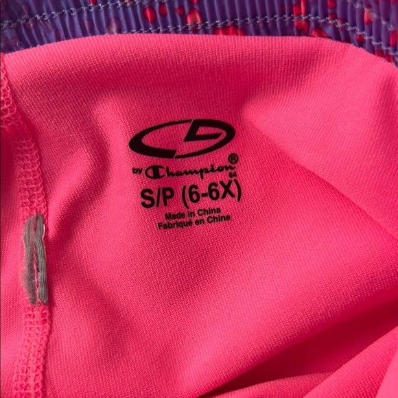 Champion Purple and Pink Athletic Shorts with Layered Design - Picture 2 of 4